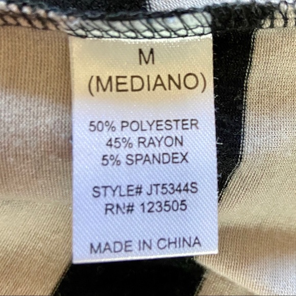 Heart & Hips Black & Gray Striped Raglan Sleeve Fitted Tee Size Medium - Picture 8 of 9